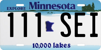 MN license plate 111SEI