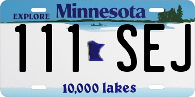 MN license plate 111SEJ
