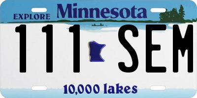 MN license plate 111SEM