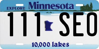 MN license plate 111SEO