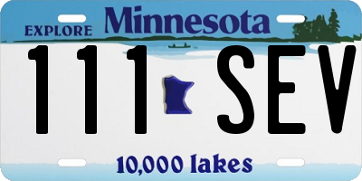 MN license plate 111SEV