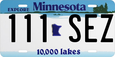 MN license plate 111SEZ