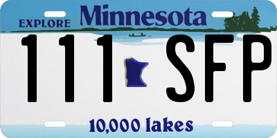 MN license plate 111SFP