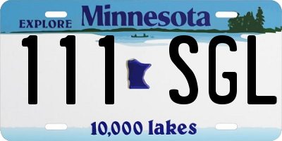 MN license plate 111SGL