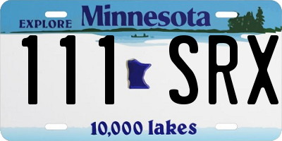 MN license plate 111SRX
