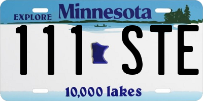 MN license plate 111STE