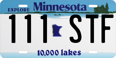 MN license plate 111STF