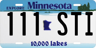 MN license plate 111STI
