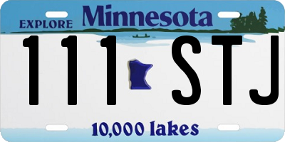 MN license plate 111STJ