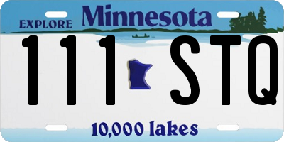 MN license plate 111STQ