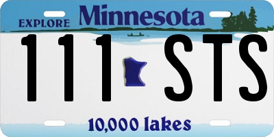 MN license plate 111STS
