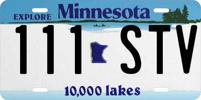 MN license plate 111STV