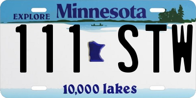 MN license plate 111STW