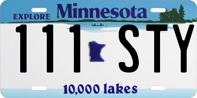 MN license plate 111STY