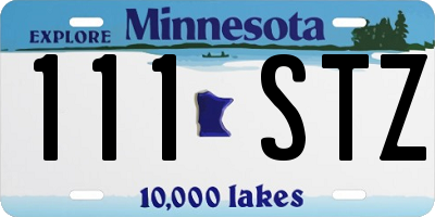 MN license plate 111STZ