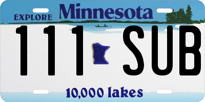 MN license plate 111SUB
