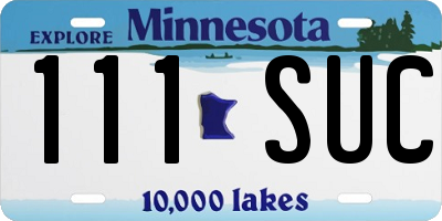 MN license plate 111SUC