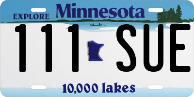 MN license plate 111SUE