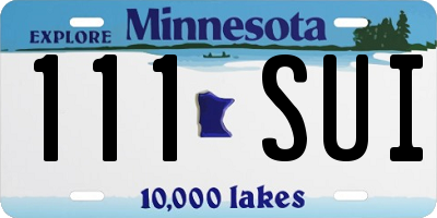 MN license plate 111SUI