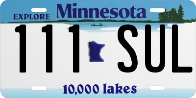 MN license plate 111SUL