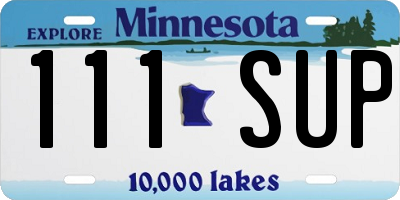 MN license plate 111SUP
