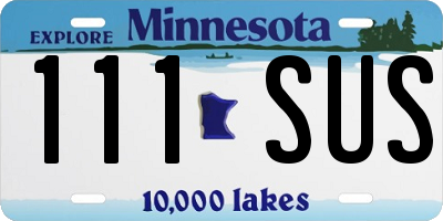 MN license plate 111SUS