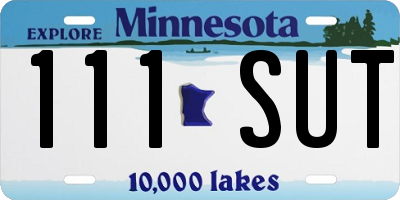 MN license plate 111SUT