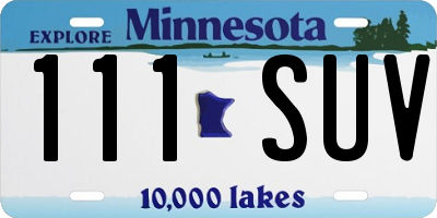 MN license plate 111SUV