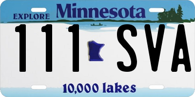 MN license plate 111SVA