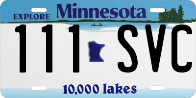 MN license plate 111SVC