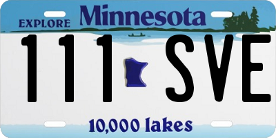 MN license plate 111SVE