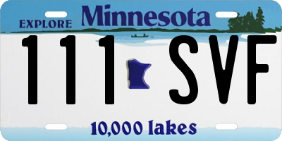 MN license plate 111SVF