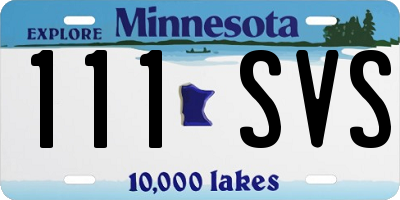 MN license plate 111SVS