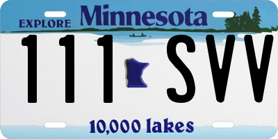 MN license plate 111SVV