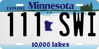 MN license plate 111SWI