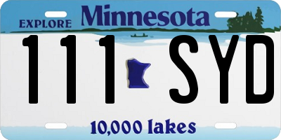 MN license plate 111SYD