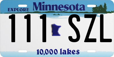 MN license plate 111SZL