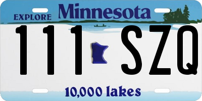 MN license plate 111SZQ