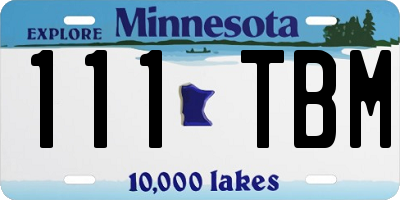 MN license plate 111TBM
