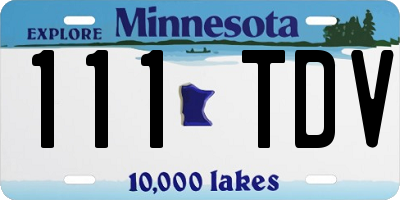 MN license plate 111TDV