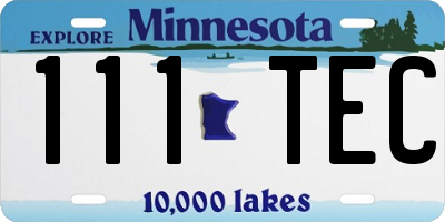 MN license plate 111TEC