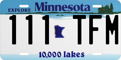 MN license plate 111TFM