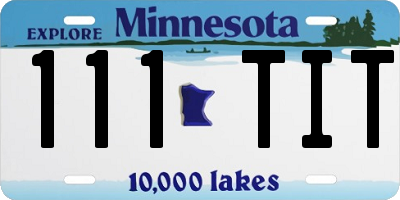MN license plate 111TIT