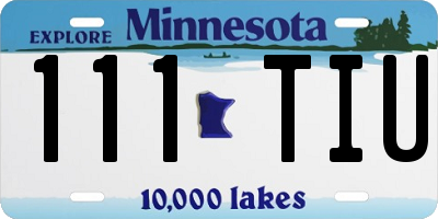 MN license plate 111TIU