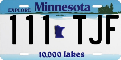 MN license plate 111TJF