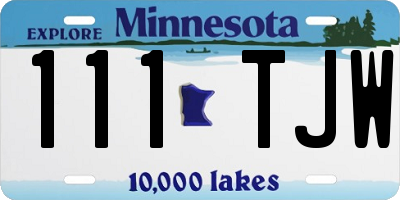 MN license plate 111TJW
