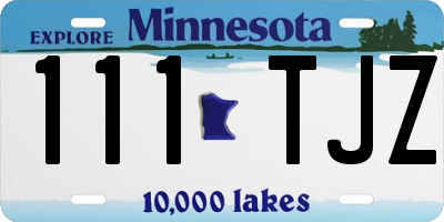 MN license plate 111TJZ