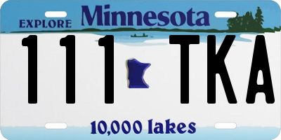 MN license plate 111TKA