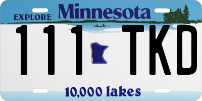 MN license plate 111TKD