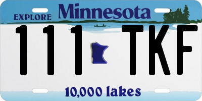 MN license plate 111TKF